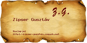 Zipser Gusztáv névjegykártya